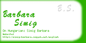 barbara simig business card